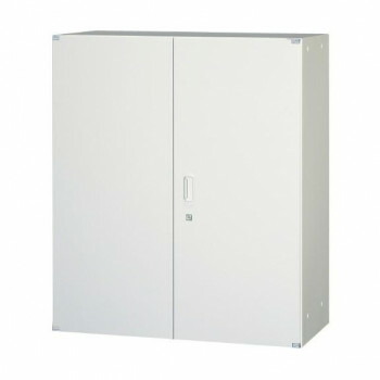 壁面収納家具/D:450・ホワイトタイプ 両開戸/シリンダー錠 H1050 棚板2枚付 ALPSホワイト色 COM-UAH-W11【代引不可】|壱番館STORE