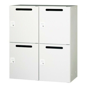 壁面収納家具/D:450・ホワイトタイプ パーソナル収納庫 投入口付 ダイヤル錠 固定棚4枚付 ALPSホワイト色 COM-UALP-W11D【代引不可】