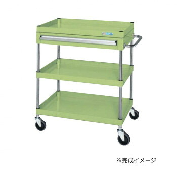 サカエ CSパール手押し車中量印字機 抽き出し付 緑であること CSP-7583ASE【代引不可】
