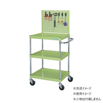 サカエ CSパールワゴン中量タイプ 上部パンチングパネル付 グリーン CSP-6083JPSE【代引不可】