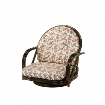 今枝商店　Romantic Rattan　籐回転座椅子　ロータイプ　S251B【同梱・代引き不可】