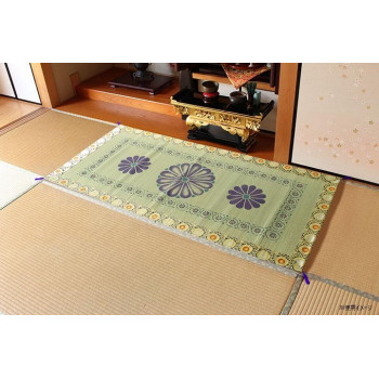 日本製 い草 御前ござ 仏前 捺染 菊柄 約88&times;180cm 1131830014002【代引不可】｜壱番館STORE