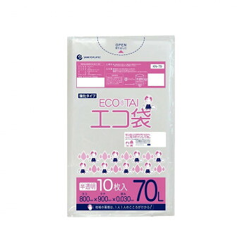 ECO TAI　エコ袋　70L KN-79 半透明 10枚×50冊【同梱・代引き不可】