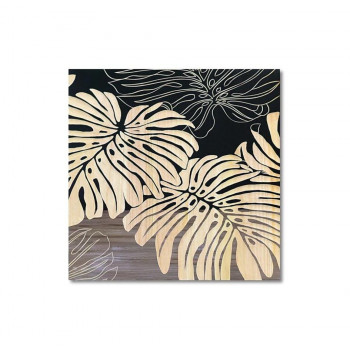 ウッド スカルプチャー アート「ワイルド モンステラ」 BK+NP SA-15052【同梱・代引き不可】 10,865円