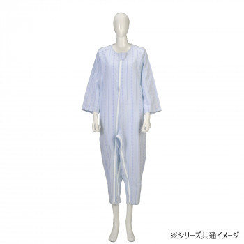 竹虎 ソフトケアねまき両開きファスナー薄手 ブルー 大きいサイズ 105894・L【同梱・代引き不可】