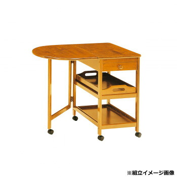 弘益(KOEKI) UTILITY 木製速見表付き添い人手押し車 赤銅色 KW415BR【代引不可】 インテリア・寝具・収納-キッチンワゴン