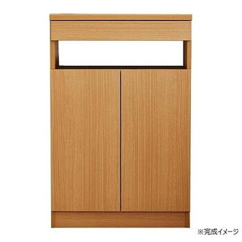 日本製組立家具 FAX台60型 ルーター収納 ナチュラル【同梱・代引き不可】