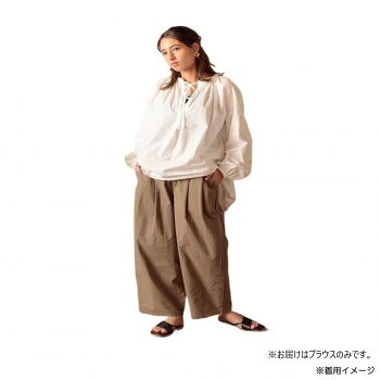 KADONO SARASHI SOME 和晒 リボン付き ふんわりブラウス ホワイト フリーサイズ【代引不可】|壱番館STORE