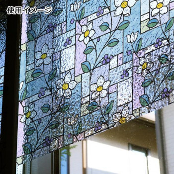 窓飾りシート(ステンドタイプ) 92cm幅×15m巻 PP(パープル) GSR-9257【代引不可】