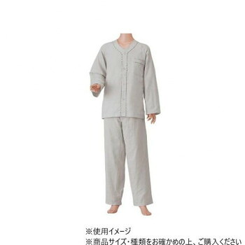 神戸生絲 紳士楽らくガーゼパジャマ上下(長袖) LL No.801 グレー【同梱・代引き不可】