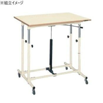 サカエ 軽量セルワーク作業台ガスバネ式移動式 アイボリー塗装 900×600×700mm CLG-9060WPI【同梱・代引き不可】