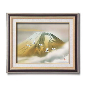 伊藤渓山 日本画額F6 (黒) 13302・金富士【代引不可】|壱番館STORE