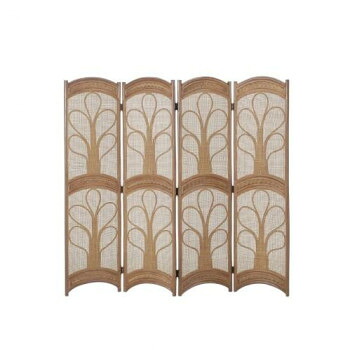 今枝商店　Romantic Rattan　籐スクリーン 4連(4パネル)　ロータイプ　B564B【同梱・代引き不可】