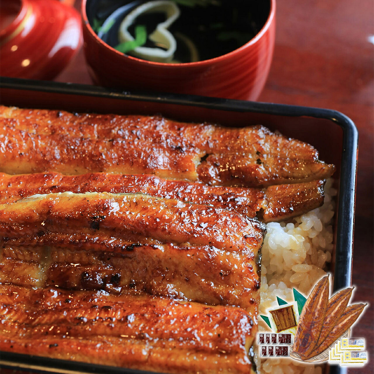 特大 鹿児島県産うなぎ蒲焼セット（永谷園お吸い物付） プレーリードッグ ファーム うなぎの蒲焼き(250g)&times;3、うなぎの蒲焼きカット(80g)、タレ&times;7、永谷園お吸い物（2.3g）&times;7｜壱番館STORE