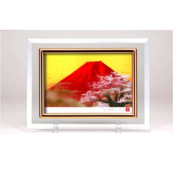 迫力ある大きい油絵〕 豪華な金のフレーム・自然画 高木タケシ油絵額
