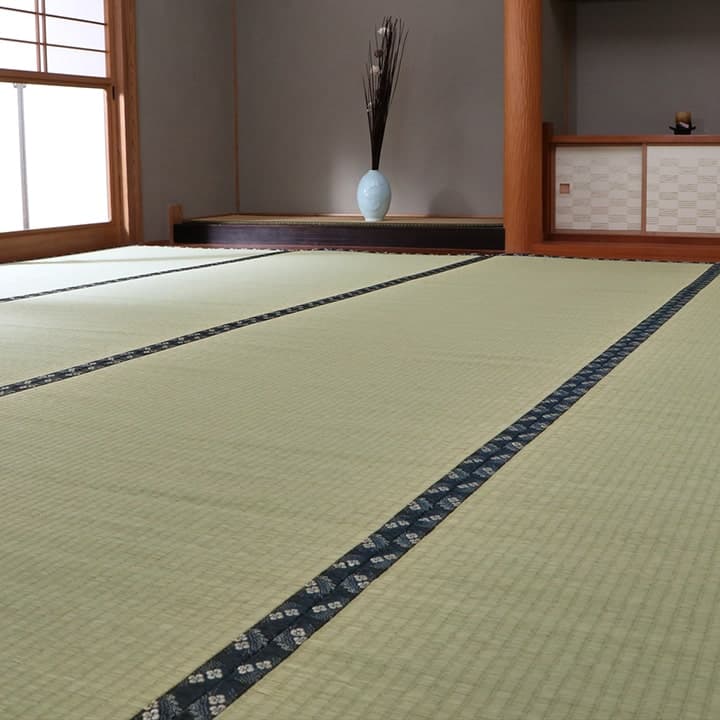 純国産 い草 上敷き カーペット 糸引織 『梅花』 本間6畳(約286×382cm） 安心安全の純国産い草上敷き 【代引不可】