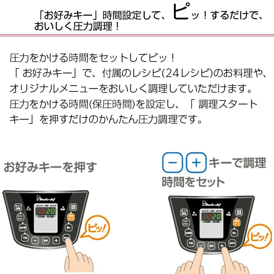 楽天市場 10 30 31限定 P5倍 電気圧力鍋 楽ポン スターターセット 4l 3 4人用 レシピブック付き マイコン式圧力鍋 お手入れ簡単 電気調理器 ワンダーシェフ Oedd40st 壱番館ｓｈｏｐ