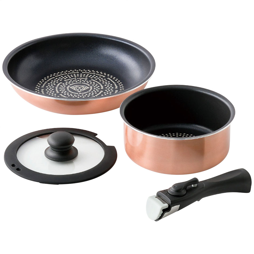 楽天市場】「ジャンヌ・エコール」着脱ハンドル鍋4点セット JE-123R