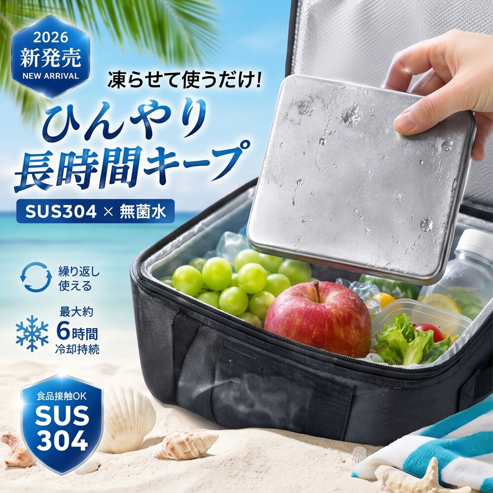 【2026年モデル】 【当日出荷】 アイスパック 氷嚢 氷のう ＼衝撃プライス 予約販売特価70％オフ！ ／保冷剤 ステンレス SUS304 長時間 強力 クーラーボックス 小型 長持ち 最高な冷却用品 繰り返し使える 冷蔵冷凍対応 スピード冷凍＆高性能保冷｜一木良品　店