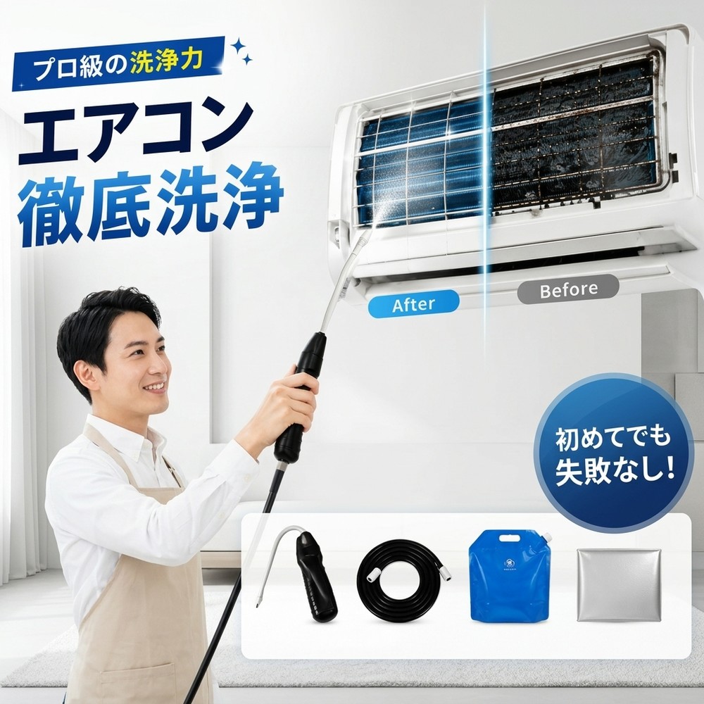 【2026年モデル】【当日出荷】 エアコン洗浄セット エアコン掃除セット エアコンクリーニングキット エアコン洗浄キット コードレス 高圧洗浄機 充電式 洗浄ガン ポータブル洗浄ガン 電動スプレー 高圧噴霧器 エアコン洗浄 排水ホース付き DIY カビ取り｜一木良品　店