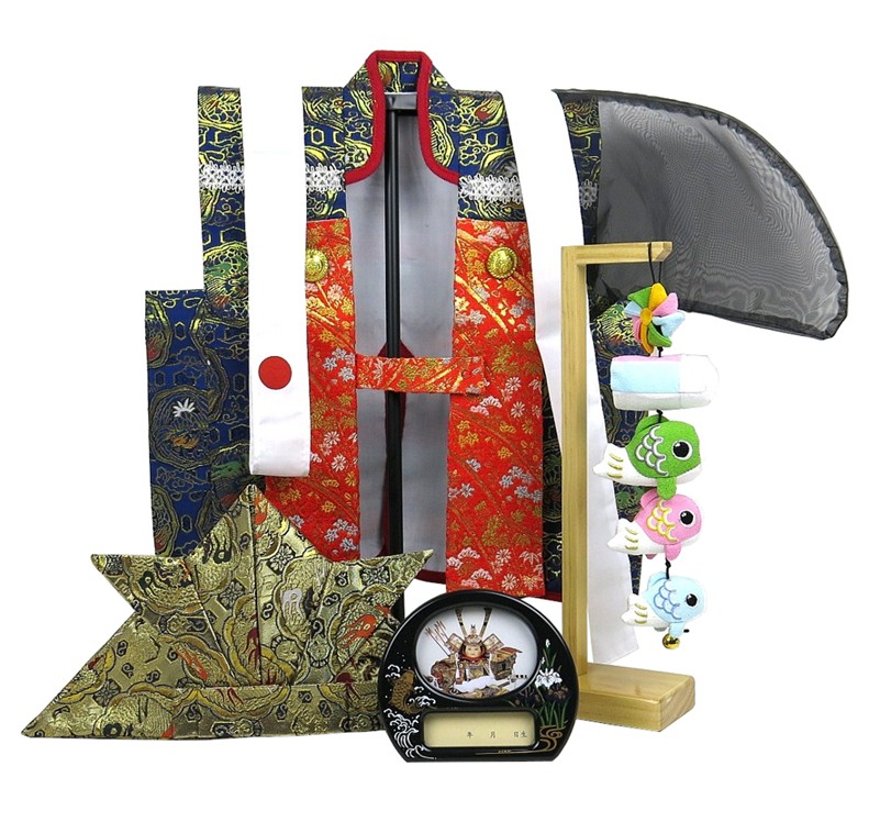 楽天市場】五月人形 着用 陣羽織＋烏帽子セットA 【金襴・宝箱】 端午
