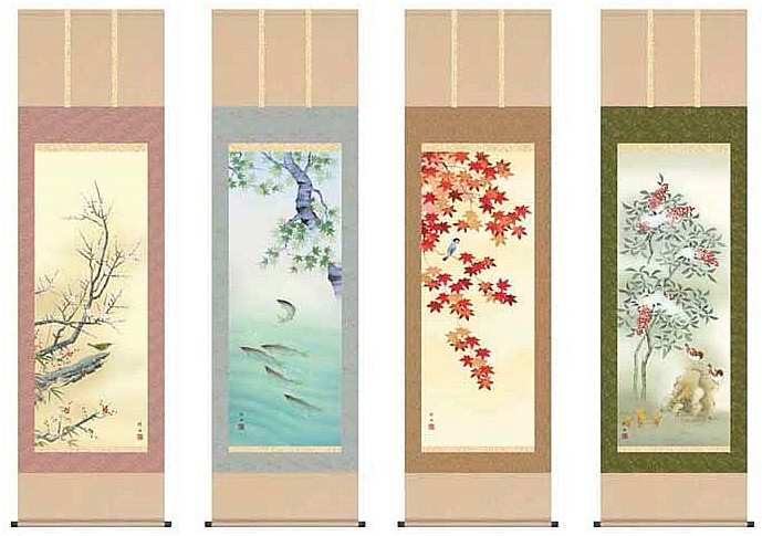 四季花鳥 長江桂舟 尺五(A6-22ABCD)｜人形の一藤
