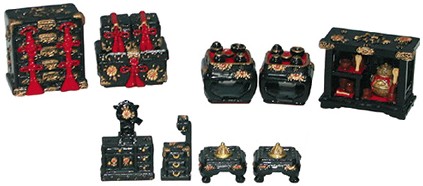 雛人形　12号7品　お道具セット　新品 楽天市場】【雛人形用道具セット】12号7品セット【7品道具セット