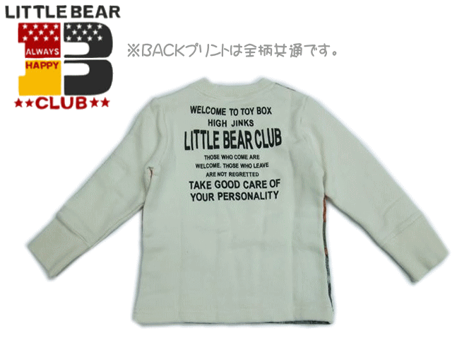 2020秋冬 LITTLE 90 95 100 BEAR CLUB リトルベアークラブ 転写プリント柄長袖トレーナー 【送料無料（一部地域を除く）】  BEAR