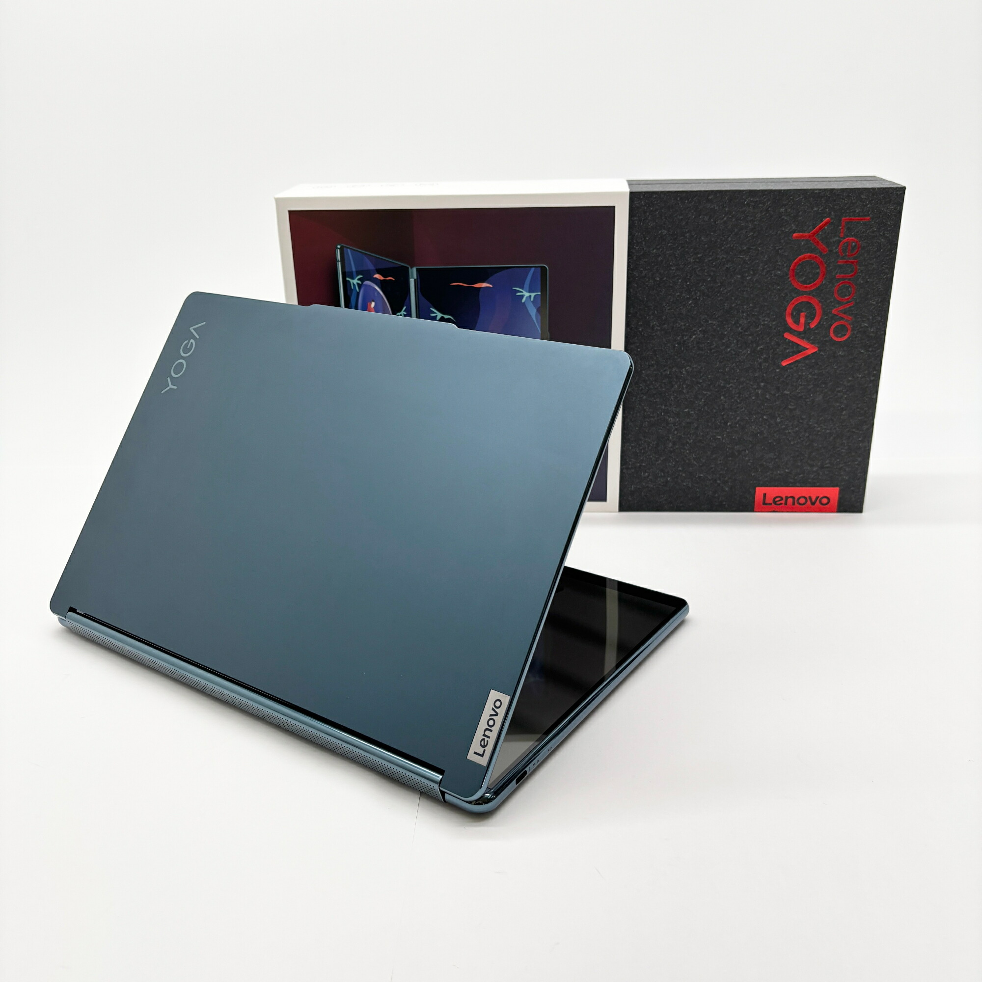 美品 Lenovo YogaBook 9i 13IRU8 Gen 8 i7 1355U 16GB SSD 1結核症 Windows11Home 色つや:タイダルティール 蓄電池最大限度静電容量93% 2画面【C7712-80】