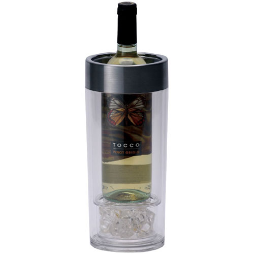 ワインクーラー ワイン オン アイス ボトルが濡れない ダブルウオール 二重構造　ファンヴィーノ コンパクト ボトル1本用 試飲会 ワイン会にも ギフトにも