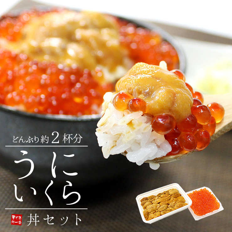 楽天市場】【送料無料】無添加うに＆イクラ丼8杯分！無添加生ウニといくら醤油漬けの絶品海鮮丼セット（雲丹 いくら 刺身 海鮮丼 手巻き寿司 おつまみ  お歳暮 お年賀 誕生日 贈り物 プレゼント 御祝 内祝）《ref-ur1》yd5[[ウニイクラセット-4p] : まぐろ処 一条