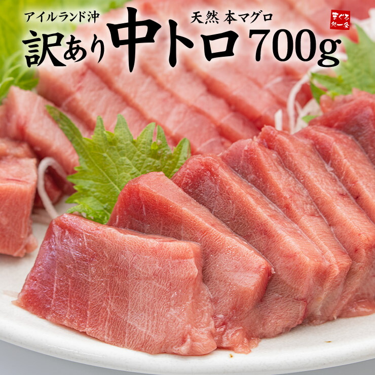 天然本マグロ 訳あり中トロ700g アイルランド沖 解凍レシピ付 送料無料 （わけあり 刺身 メガ盛り まぐろ 鮪 誕生日 手巻き寿司）《pbt-bf10》〈bf1〉[[天然本マグロ訳あり中トロ700g]