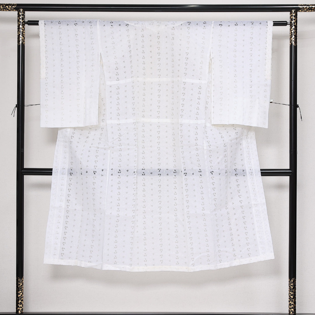 長襦袢 夏物 洗える着物 身丈135cm 裄丈61cm Aランク 木綿 XLサイズ 花柄 白系 1229-13476
