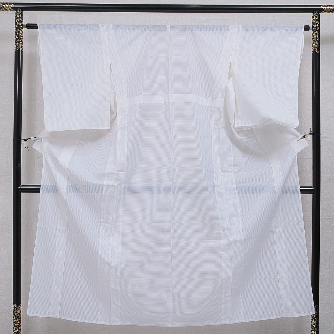 長襦袢 夏物 絽 身丈150cm 裄丈63cm 正絹 Aランク FREEサイズ 無地 白系 1229-16517