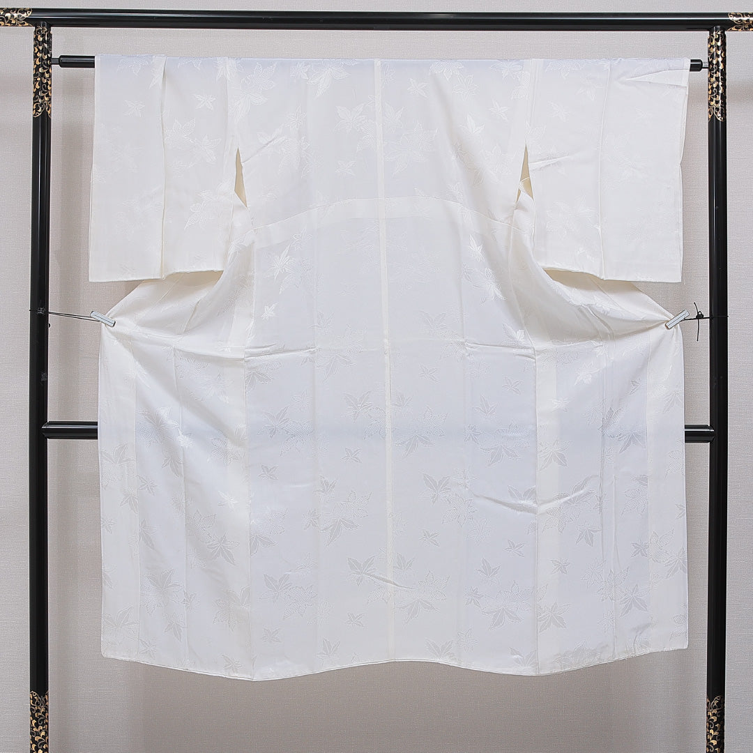 長襦袢 無双袖 身丈136cm 裄丈64cm 正絹 Aランク 2XLサイズ 紅葉 クリーム系 1229-16553