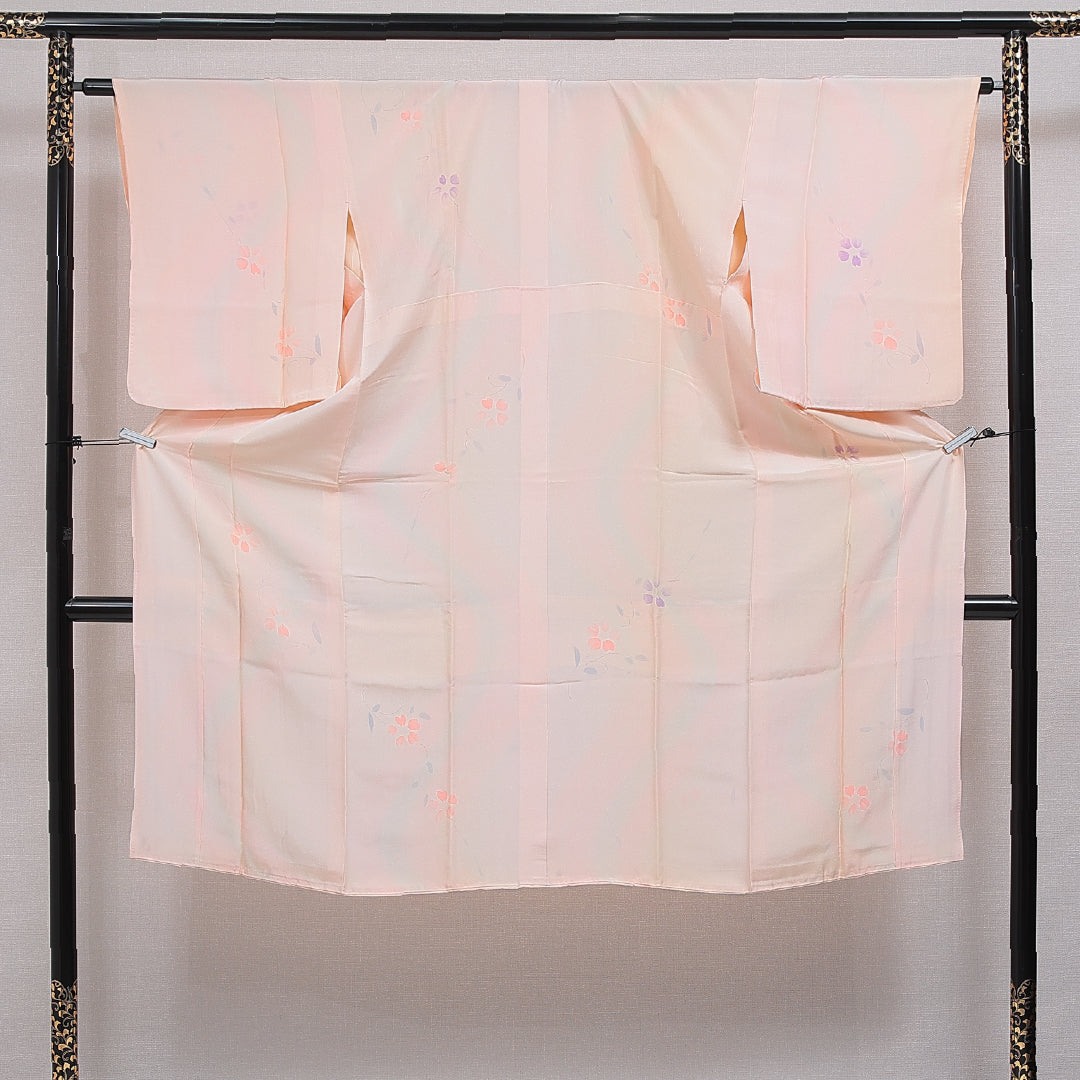 長襦袢 無双袖 身丈127cm 裄丈64cm 正絹 Sランク Mサイズ 花柄 ピンク系 1229-16574|糸千花和装 店