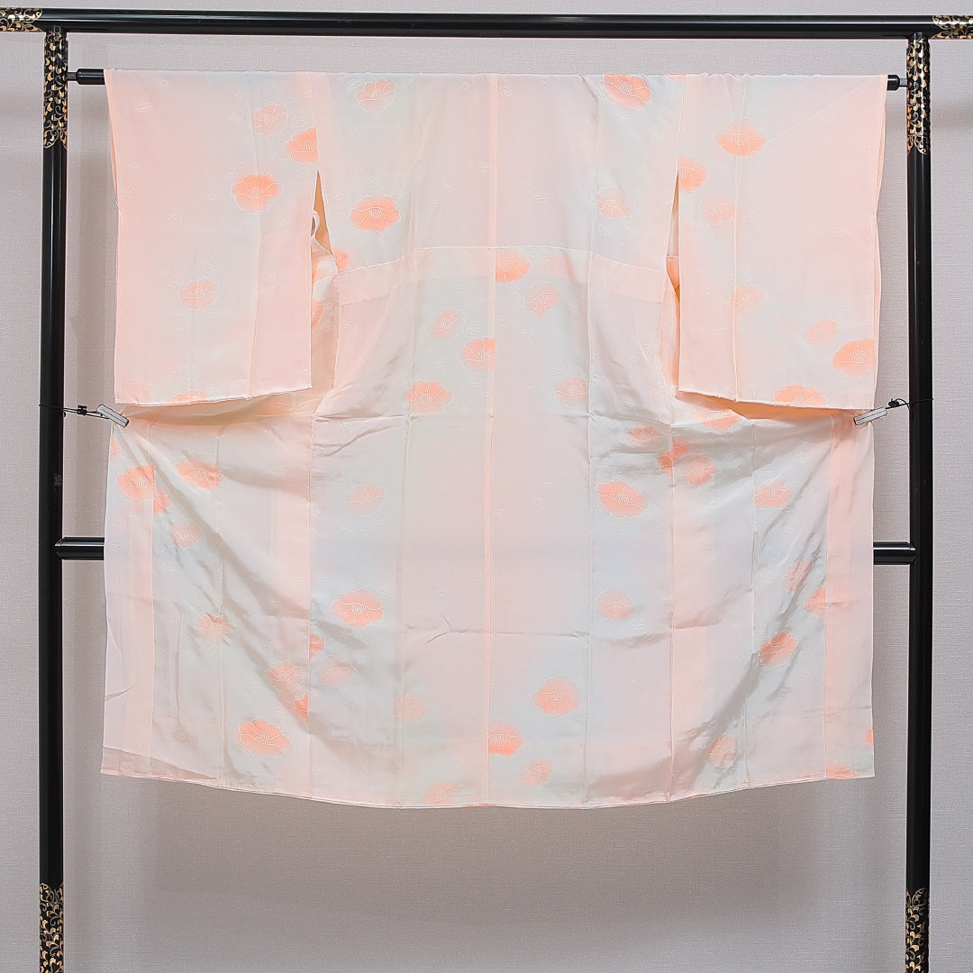 長襦袢 無双袖 身丈127cm 裄丈63cm 正絹 Aランク Mサイズ 芙蓉 朱系 1229-16579