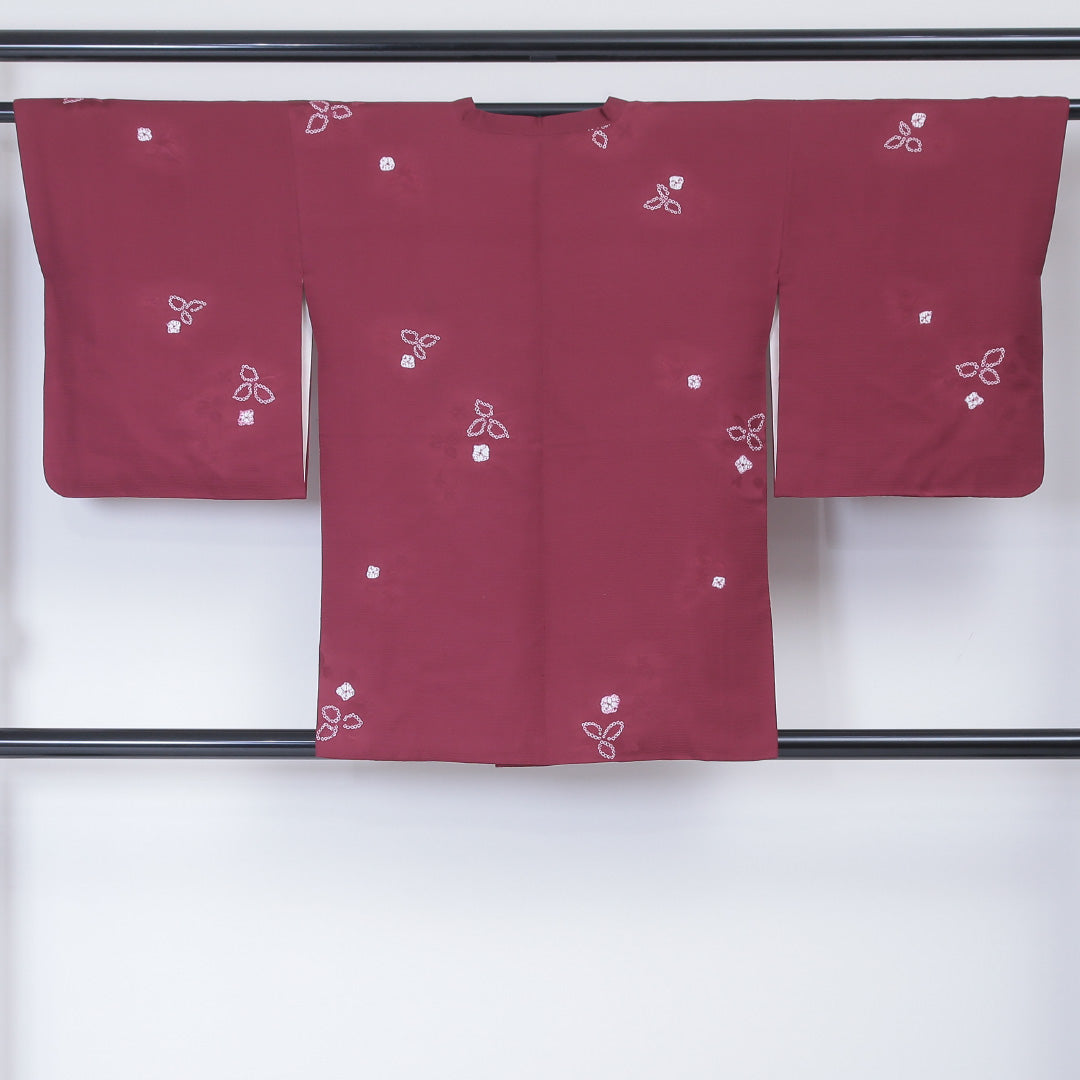 道行コート 袷 身丈81cm 裄丈63cm 正絹 Aランク Sサイズ フォーマル 花柄 紫系 1263-05784