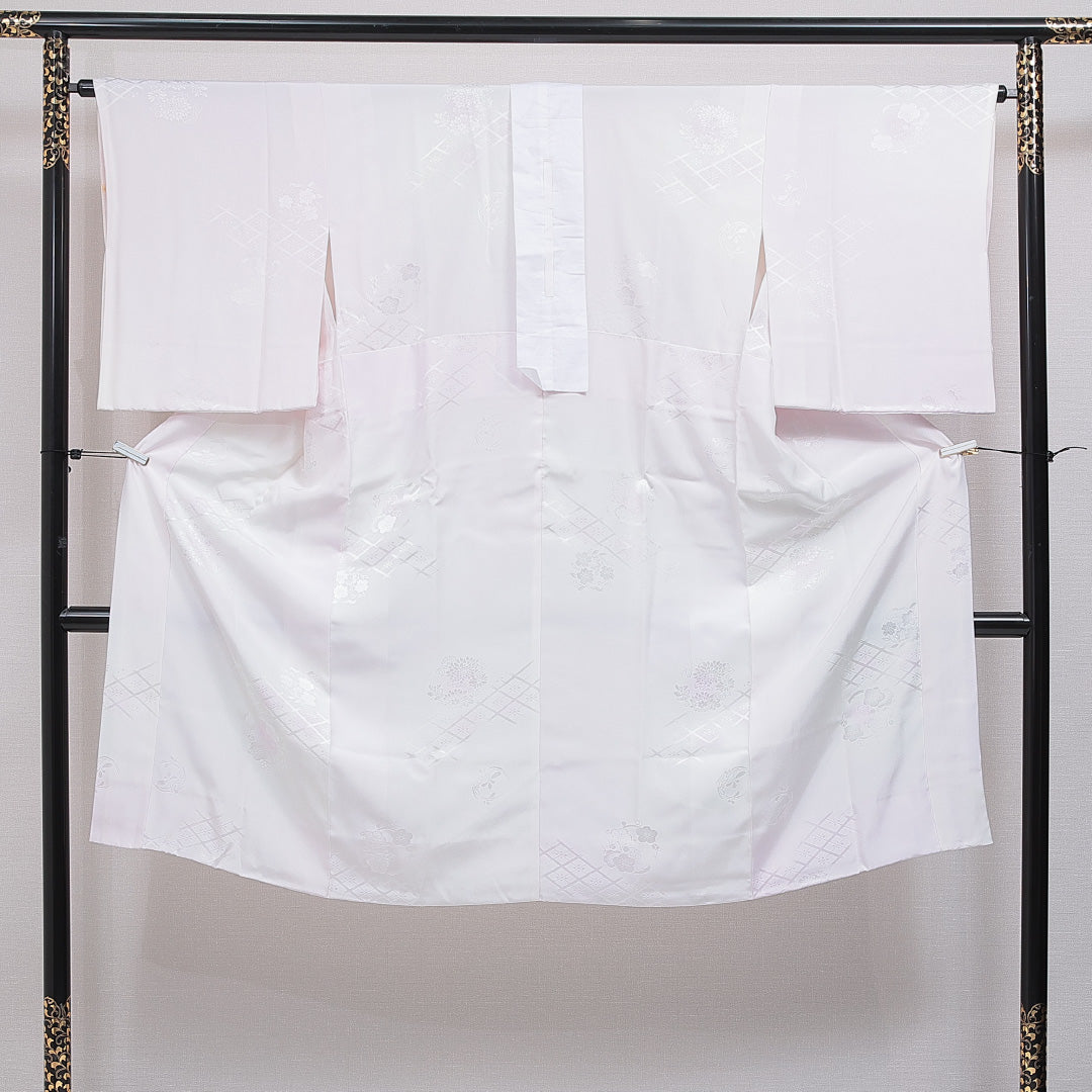 長襦袢 無双袖 身丈124cm 裄丈64cm 正絹 Sランク Mサイズ 選択不要 菊 ピンク系 1229-16465｜糸千花和装　店