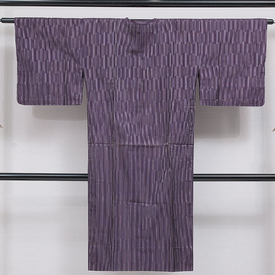 道行コート 袷 身丈124cm 裄丈62cm 正絹 Sランク Sサイズ フォーマル 蜀江 紫系 1263-16199