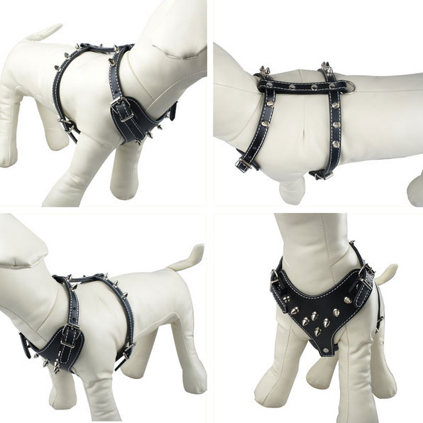楽天市場 小型犬用 送料無料 スタッズハーネス Pu革 スパイク 首輪 胴輪 カラー 海外輸入品 イチカワクリーニング 布団丸洗い
