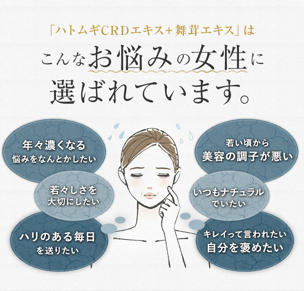 【おまとめ便×4袋】【定期購入 初回1袋分半額】はとむぎ + まいたけ サプリ 約１か月分 送料無料 高濃度ハトムギCRDエキス 1000mg 舞茸エキス配合 サプリメント ハトムギ ヨクイニン 健康 栄養 舞茸 美容 潤い うるおい 乾燥 透明感 年齢：いちまさ 店