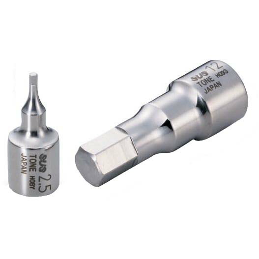 TONE（トネ） SUSヘキサゴンソケット S3H-10 ●差込角9.5mm（3/8inch） ●二面幅10mm ●ヘキサゴン ●二面幅10mm