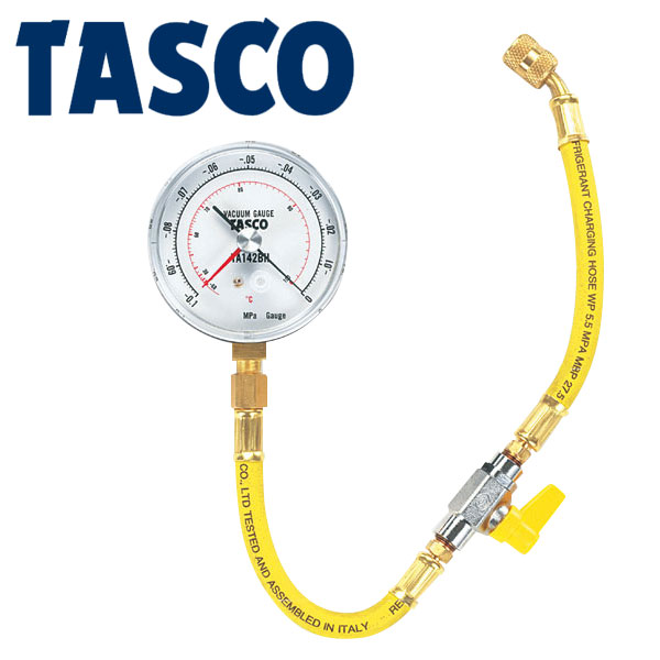 イチネンTASCO （タスコ）:ホース付真空計 TA111GV 冷凍・空調工具 フロン回収・再生