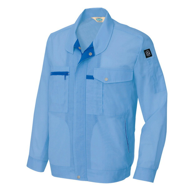 AITOZ（アイトス） エコT/Cマルチワーク 長袖サマーブルゾン （男女兼用） サックス BLL 5360 夏用ブルゾン 夏用作業ジャンパー 帯電防止素材 5360