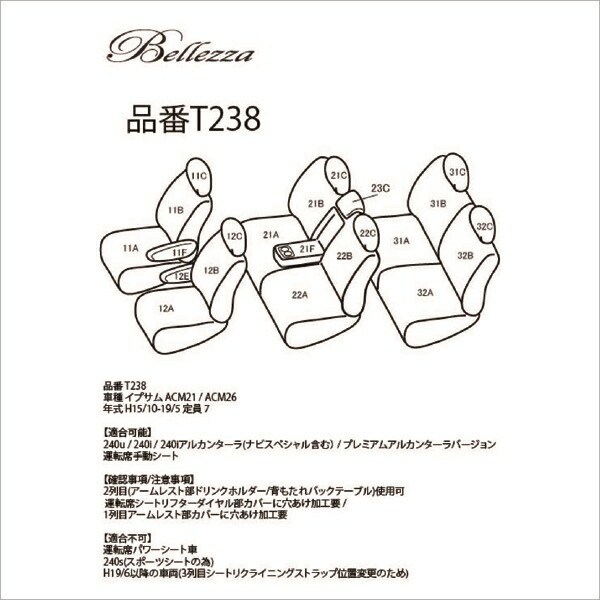 T237】イプサム [H13/5-15/10][ACM21/ACM26] NEWプレミアム Bellezza