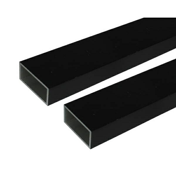 安田 アルミ角パイプ 2m 2.0X30X60mm ブラック 2本組 3100490