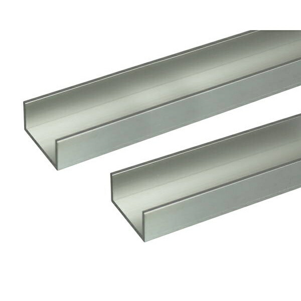 安田 アルミチャンネル 2m 2.5x50x20mm シルバー 2本組 3100787