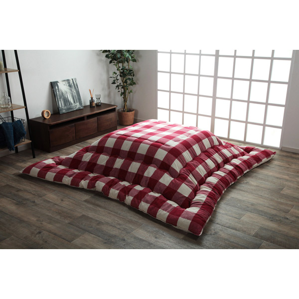 【地域制限有】【メーカー直送】イケヒコ・コーポレーション オーブ 掛 ローズ 約205&times;205cm 1151550250103 2022AW こたつ布団 正方形 インド綿 綿100％ チェック ローズ こたつ布団 正方形 インド綿 綿100％ ｜RideOne（ライドワン） 7,340円