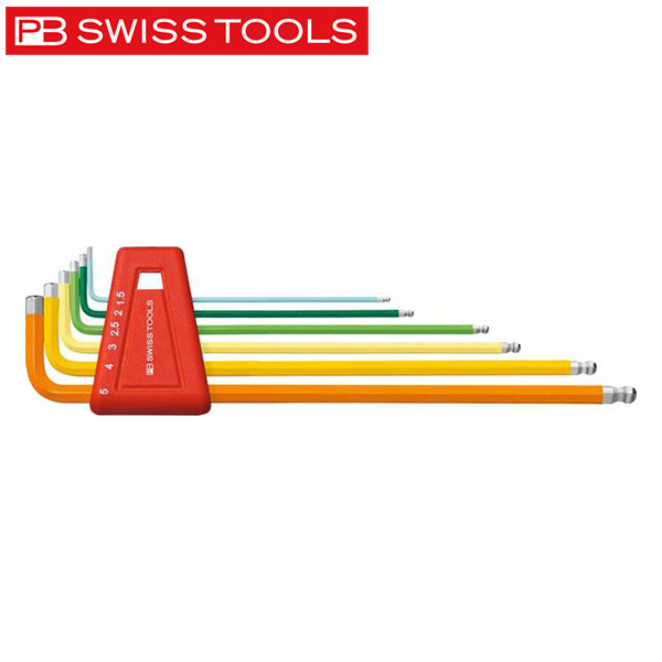 PB SWISS TOOLS（PBスイスツールズ） 212.LH-5RB ボール付ロングレインボーレンチセット（パックナシ 212LH-5RB